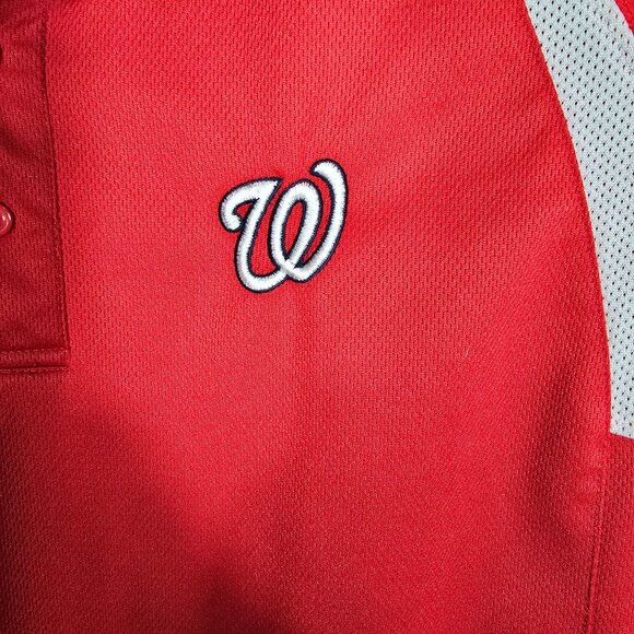 Washington Nationals‎ Embroidered Logo Polo Shirt Large Men's Short Sleeve Red - Picture 6 of 6